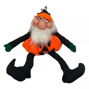 Vintage Rubber Face HALLOWEEN Elf Pixie Pumpkin Costume Greeter Shelve